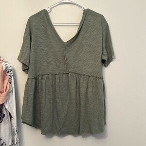 NWOT American Eagle Large green flowy shirt tie back